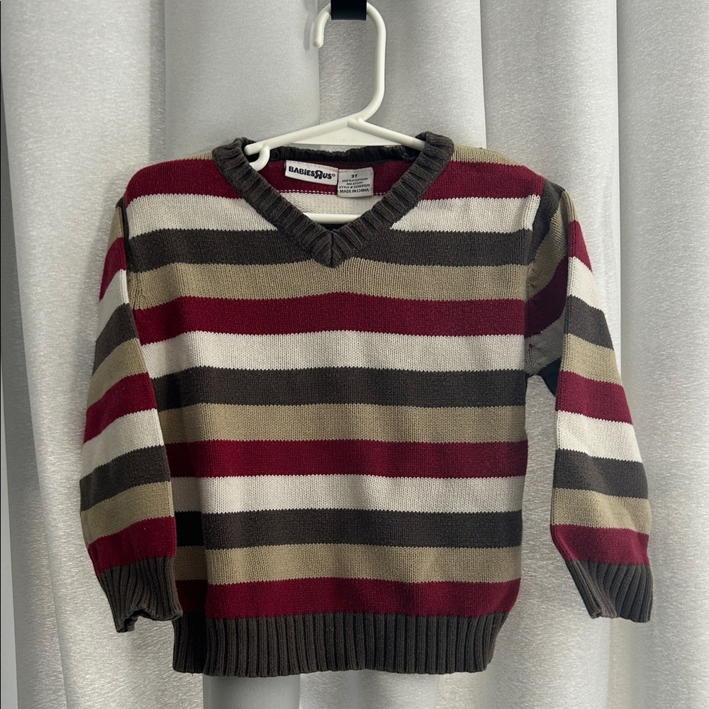 BabiesRUs Striped Sweater - Red, Brown, White